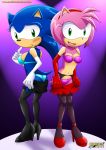 2_girls 2girls amy_rose bbmbbf blush bra breasts cleavage clothing comic crossgender female female_only female_sonic genderswap hedgehog leggings mobius_unleashed multiple_girls palcomix panties rule63 sega skirt sonic sonic_(series) sonic_the_hedgehog sonic_the_hedgehog_(series) sonica_the_hedgehog underwear undressing