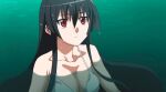 1girl akame_(akame_ga_kill!) akame_ga_kill! alluring bikini black_hair gif long_hair red_eyes swimming talking water