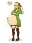 blonde_hair blue_eyes hoodie hyrule_warriors linkle pointy_ears pregnant pregnant_belly pregnant_female the_legend_of_zelda zeruxu