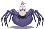 drider extra_eyes extra_legs large_breasts monster_girl monster_musume monster_musume_no_iru_nichijou pregnant pregnant_belly pregnant_female purple_eyes purple_hair rachnera_arachnera zeruxu