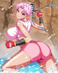 1girl anime big_breasts dark_brown_eyes dragon_quest dragon_quest_dai_no_daibouken dragon_quest_the_adventure_of_dai female_focus female_only maam nipples_visible_through_clothing pink_hair solo_female solo_focus square_enix teen tettory thick_thighs thighs video_game_franchise