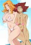  2_girls big_breasts bikini bleach blonde_hair blue_eyes cat cat_ears cat_girl cat_tail female_only green_eyes haineko large_ass laundrymom matsumoto_rangiku milf purple_hair sexy sexy_ass sexy_body sexy_breasts yuri 