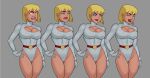  1girl 1girl alien alien_girl big_breasts blonde blonde_hair blue_eyes bob_cut breasts clones female_focus fit_female galatea high_res hourglass_figure huge_breasts muscular_female patreon patreon_paid patreon_reward s short_hair smile solo_female sunsetriders7 tagme 