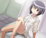 1girl baanin bamboo_blade indoors kawazoe_tamaki panties solo sprain underwear