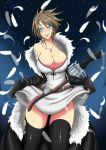  big_breasts breasts cleavage female final_fantasy final_fantasy_viii genderswap gunblade solo squall_leonhart squall_leonhart_(female) varuna00 varuna00_(artist) weapon 