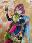 alex_nonyme beast_boy cum face_in_breasts handjob horsecock huge_cock hugging raven_(dc) small_but_hung tagme teen_titans