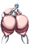  blue_eyes gigantic_ass gigantic_breasts grimotk hourglass_figure neon_genesis_evangelion plugsuit purple_eyes rei_ayanami 