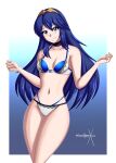 1girl alluring breasts cleavage female_only fire_emblem fire_emblem_awakening looking_at_viewer lucina lucina_(fire_emblem) medium_breasts nintendo panties pin_up sonicheroxd tank_top underwear