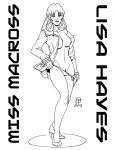 breasts callmepo female hayase_misa lisa_hayes macross misa_hayase monochrome nipples pinupsushi pubic_hair robotech undressing