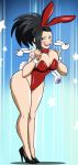 big_breasts breasts bunny_ears bunny_girl bunny_tail bunnysuit cameltoe cleavage female grimphantom momo_yaoyorozu my_hero_academia solo tease yaoyorozu_momo