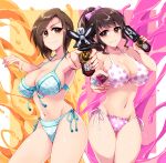 2_girls ahim_de_famille alluring bikini black_hair brown_eyes holding_phone hot insanely_hot kaizoku_sentai_gokaiger luka_millfy masked_liner mobirate phone princess sexy super_sentai voluptuous