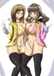  2_girls ahim_de_famille alluring bikini jacket kaizoku_sentai_gokaiger kei_(pixiv618819) luka_millfy stockings super_sentai voluptuous 