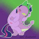 1_boy 1_girl 1boy 1girl ambiguous_penetration blush caluriri_(artist) closed_eyes cutie_mark dragon female female_unicorn friendship_is_magic horn interspecies male male/female male_dragon my_little_pony pony sex spike spike_(mlp) tail twilight_sparkle twilight_sparkle_(mlp) unicorn