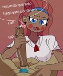 big_breasts fnafhs handjob joyrule34 nipples_visible_through_clothing papa_de_bon_(fnafhs) toddy_(fnafhs)