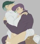  2boys closed_eyes diamond_is_unbreakable hand_on_head jojo&#039;s_bizarre_adventure josuke_higashikata male male/male male_only pompadour rohan_kishibe yaoi yaoi 