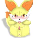 1_male 1boy after_sex blush cum cum_in_anus cum_in_mouth erection fennekin fur girly looking_at_viewer lying male male_only nipples nude penis pokemon porkyman presenting presenting_anus red_eyes slit_pupils solo yellow_fur