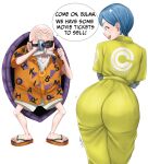  1boy 1girl 1girl anime_milf ass big_ass big_ass blue_hair breasts bulma_brief camera clothed_female dismaiden dragon_ball dragon_ball_super dragon_ball_super:_super_hero funny high_res male male/female master_roshi mature mature_female milf old_man older_male recording short_hair solo_female tagme thick_thighs 