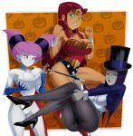 1girl 3_girls ass big_ass big_breasts bracers breasts button_down_shirt cleavage cosplay dc_comics female_only gloves halloween halloween_costume high_heels holding_breast jacket jinx justice_league_dark leotard power_girl power_girl_(cosplay) raven_(dc) ravenravenraven starfire teen_titans tiara top_hat wonder_woman wonder_woman_(cosplay) wonder_woman_(series) young_adult zatanna zatanna_(cosplay)