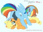 applejack blush cum cum_in_mouth fim friendship_is_magic futanari gif my_little_pony penis rainbow_dash testicles