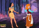 cartoonvalley.com catfights cinderella crossover disney pocahontas pocahontas_(character) princess_cinderella tagme watermark zolushka