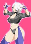 angel_(kof) breasts chaps cleavage edit el_shaka gloves king_of_fighters white_hair