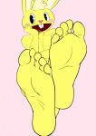  5_toes bunny crossed_feet cuddles cuddles_(htf) cute_feet cyborg-steve edit feet foot_focus furry happy happy_tree_friends humanoid_feet inviting lagomorph leporid mammal mondo_media open_mouth presenting_feet rabbit rosy_cheeks soles toes yellow_fur 