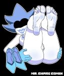  1girl 2d 2d_(artwork) artist_name ass barefoot black_background blue_gloves blue_hair blue_high_heels blush breast breasts deltarune digital_media_(artwork) feet foot_fetish foot_focus giga_queen legs looking_at_viewer mr._chase_comix nipple nipples presenting presenting_pussy pussy queen_(deltarune) shaded_eyes shoes shoes_removed smile soles solo thighs toes undertale_(series) video_game_character video_games 