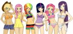 applejack clothes danteskitten fluttershy group hair pinkie_pie rainbow_dash rarity twilight_sparkle