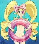 1girl blonde_hair blue_eyes breasts harime_nui kill_la_kill long_hair my_pet_tentacle_monster nipples nude pussy tongue_out