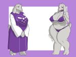  1girl 2020s 2023 2d 2d_(artwork) 3_toes anthro anthro_only artist_name ass big_breasts bikini bikini_bottom bikini_top boss_monster bra breasts caprine chubby chubby_anthro chubby_female cleavage clothed clothed_anthro clothed_female clothing delta_rune_(emblem) deviantart digital_media_(artwork) female_anthro female_only floppy_ears full_body fur furry furry_female furry_only goat goat_ears goat_girl goat_horns horns mammal mature mature_anthro mature_female milf monster monster_girl multiple_views navel nipple_bulge nipples panties purple_bikini purple_bikini_bottom purple_bikini_top purple_border purple_bra purple_clothing purple_eyes purple_panties purple_robe purple_underwear pussy robe simple_background solo_anthro solo_female standing toriel two-tone_background undertale undertale_(series) underwear video_game_character video_games voluptuous voluptuous_female white_body white_fur wide_hips wixedecho 