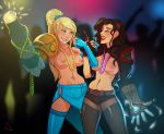 2_girls asami_sato avatar:_the_last_airbender basedesire beads breasts crossover drunk female_only flashing metroid multiple_girls nintendo nipples party samus_aran the_legend_of_korra topless