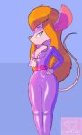 1girl animated anthro breasts chip_'n_dale_rescue_rangers clothed clothing cupofuwu disney female female_only gadget_hackwrench hair long_hair mammal mouse mp4 murid murine nipples no_sound rodent solo solo_female video webm