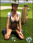  breasts clothes golf golf_ball golf_club sydgrl3d 