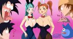 big_breasts breasts bulma bulma_brief bulma_briefs bunny_ears bunny_girl bunnysuit cleavage crossover dragon_ball dragon_quest dragon_quest_viii greengiant2012 hero_(dragon_quest_viii) jessica_albert slime son_goku yamcha