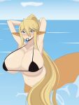  blonde_hair blue_eyes centaur centorea_shianus crowns gigantic_breasts monster_musume_no_iru_nichijou taur very_long_hair 