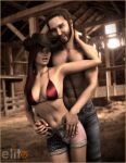 1girl barn clothes duo male sydgrl3d