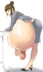  1girl bent_over breasts douyama_john_tarou enormous_breasts enormous_nipples gigantic_breasts gigantic_nipples huge_breasts huge_nipples hyper_breasts hyper_nipples looking_at_viewer nipple_rings nipples smiling_at_viewer 