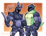  2020s 2022 2boys abs alexmauro407 anthro anthro_only armor bara belly blush blush_stickers bunny dragon dragon_boy duo exposed_belly exposed_chest fur furaffinity furaffinity_username furry furry_male green_body green_skin grey_body grey_fur helmet holding_sword holding_weapon lagomorph leporid male male/male male_anthro male_nipples male_only mammal monster monster_boy muscles muscular muscular_anthro navel nipples pecs pectorals rabbit rabbit_boy reptile reptile_tail revealing_clothes rg01_(undertale) rg02_(undertale) scalie scalie_male skimpy skimpy_armor skimpy_outfit sword tail topless topless_anthro topless_male two-tone_background undertale undertale_(series) unseen_male_face video_games weapon 