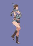  1girl alluring bandai_namco boots braided_hair braided_ponytail breasts brown_hair brunette cirenk cleavage crossed_arms female_only fighting_game full_body legs long_hair michelle_chang namco namco_bandai ponytail solo_female tekken tekken_1 tekken_2 tekken_tag_tournament tekken_tag_tournament_2 twitter 