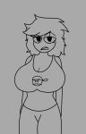 big_breasts big_thighs erick_(irl) erick_(oc) erickverse erika_(oc) friday_night_funkin grey_background sketch