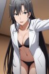  alluring big_breasts bikini black_hair cleavage grey_eyes nios open_labcoat shizuka_hiratsuka yahari_ore_no_seishun_lovecome_wa_machigatteiru. 