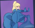  fibilis futa_only futanari metroid nintendo samus_aran stomach_bulge very_long_penis 