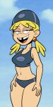  1girl breasts cleavage eyelashes eyeshadow female_only hand_on_hip lana_loud narrow_shoulders older scobionicle99 sports_bikini straight_hair swim_cap swimsuit teen the_loud_house thick_thighs twin_tails wide_hips 