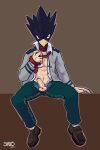 1boy 2010s 2017 2d 2d_(artwork) abs animal_head animal_humanoid anime anthro arm_support artist_name avian avian_humanoid balls beak bird bird_humanoid boku_no_hero_academia clothing digital_media_(artwork) fumikage_tokoyami humanoid humanoid_penis legs_apart looking_at_viewer male male_only mammal my_hero_academia neck_tie penis red_eyes school_uniform simple_background siriuswolfus sitting solo_male tokoyami_fumikage u.a._school_uniform unbuttoned unbuttoned_shirt uncut uniform unzipped unzipped_pants yellow_beak