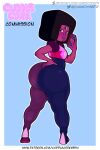 1girl 2023 2d 2d_(artwork) 3_eyes afro ass big_ass big_lips bubble_ass bubble_butt cartoon_network cuddlecore fat_ass female_only full_body fully_clothed garnet_(steven_universe) high_res high_resolution holding_phone huge_ass insanely_hot large_ass looking_at_viewer massive_ass massive_butt milf pinup plump_ass plump_lips rear_view sexy sexy_ass sexy_lips solo_female steven_universe thick_ass thick_butt thick_legs three_eyes tight_clothing