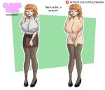  2023 2d big_breasts breasts character_sheet cuddlecore futanari ginger ginger_hair glasses high_res high_res high_resolution huge_breasts massive_breasts oc original_character shy slim slim_waist top_heavy 