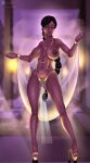 1girl big_ass big_breasts black_hair brown_skin exotic_dancer long_hair m_jr_art seductive