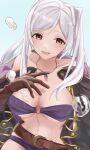 1girl 1girl alluring alternate_costume bikini breasts female_only fire_emblem fire_emblem_awakening fire_emblem_heroes insukino1 looking_at_viewer nintendo official_alternate_costume open_mouth purple_bikini purple_swimsuit robin_(fire_emblem) robin_(fire_emblem)_(female) swimsuit