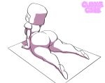  1girl ass ass_focus big_ass bubble_butt cartoon_network clothed cuddlecore dat_ass female_focus female_only garnet_(steven_universe) huge_ass lying_down lying_on_stomach milf pinup steven_universe thick_ass thick_lips thick_thighs white_background wide_hips yoga 