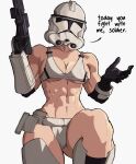  bikini genderswap genderswap genderswap_(mtf) handgun helmet muscular_female star_wars stormtrooper yoracrab 